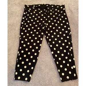 Torrid Black & White Polka Dot Cropped Leggings Torrid Cotton/Spandex 3X